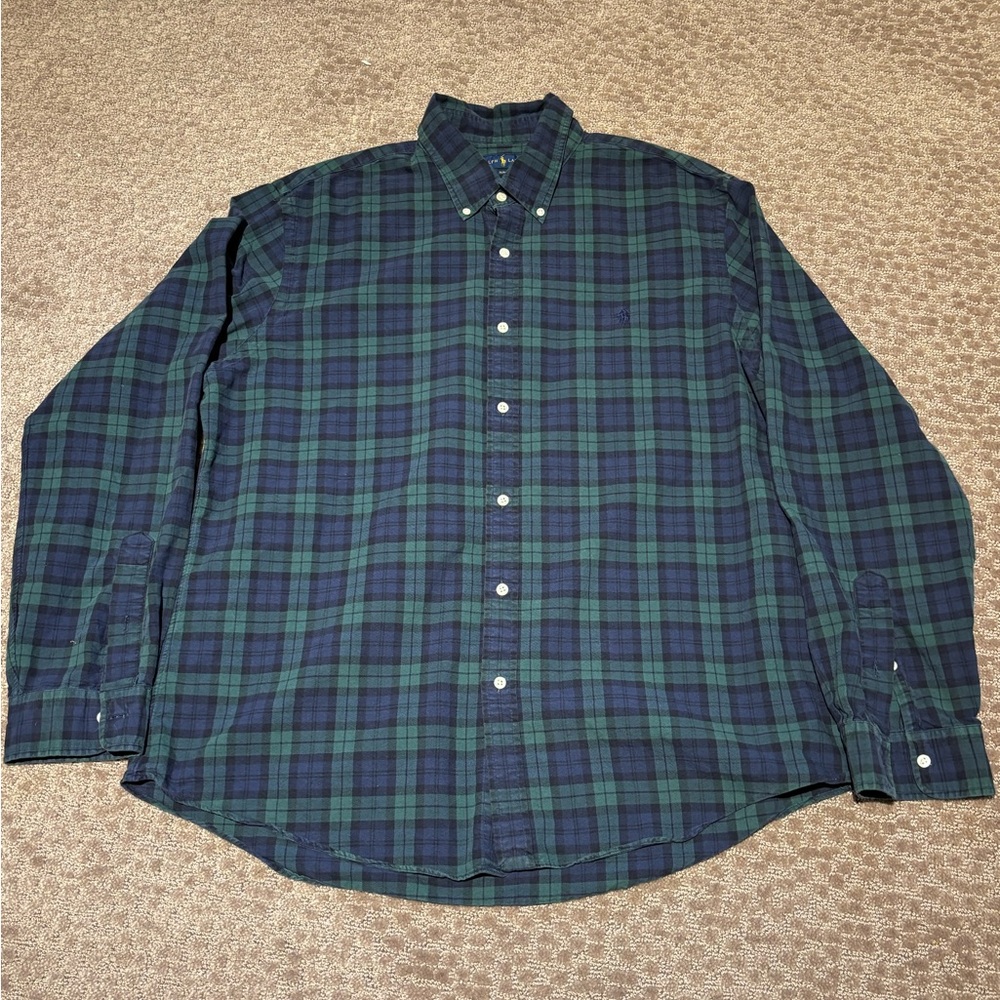 Polo Ralph Lauren Blue and Green Checkered Shirt